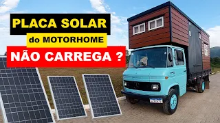 Placa solar não carrega a bateria, problema no carregamento das baterias, energia no motorhome