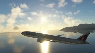 Qatar Airways 777 Take Off at Langkawi