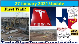 Tesla Gigafactory Texas 27 January 2021 Cyber Truck & Model Y Factory Construction Update (08:15AM)