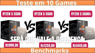 Ryzen 5 5500 vs Ryzen 5 5600 vs Ryzen 5 5600X Benchmark(TESTE EM 10 GAMES)