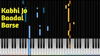 Kabhi Jo Baadal Barse Jackpot, Arijit Singh   Mobile Perfect Piano Tutorial