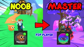 NOOB TO PRO (F2P) in Sword Fighters Simulator + Got INSANE PETS!! | Roblox!