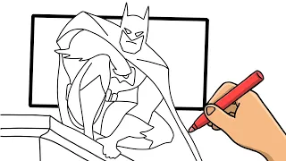 BATMAN DRAWING - HOW TO DRAW BATMAN - SIMPLE BATMAN DRAWING - BATMAN DRAWLINE - COLORING BATMAN PAGE