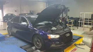 Audi S4 B8.5 034 Tuned hits the Dyno, Dig and roll races, and shoots some flames... BABY HELL CAT?!