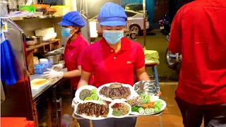 Steak & Tripe with Prahok Dipping Sauce | Best Evening Street Food in Cambodia