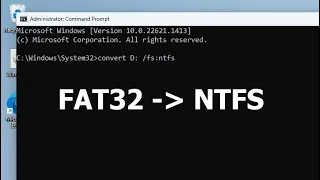 Convert FAT32 to NTFS without loss DATA