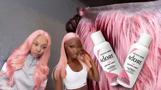 how to dye a 613 wig pink | without coloring the lace | audri monique