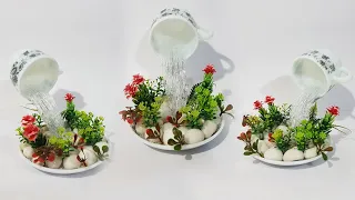 How to Make a Beautiful Cup Waterfall Fountain Show Piece | Waterfall Show Piece |DIY|