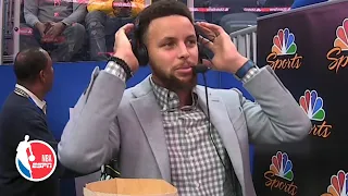 Steph Curry tries out his skills as sideline reporter | 2019-20 NBA Highlights