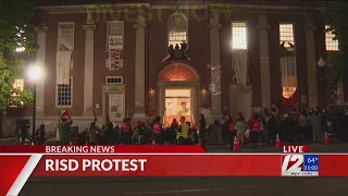 RISD protestors barricade inside campus building