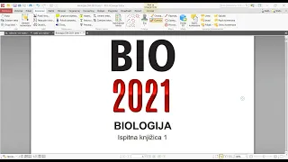 Matura 2021 - Biologija (Ispitna knjižica 1, zadaci 1 do 20)