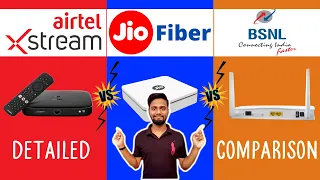 Jio Fiber, Airtel Xstream Fiber & BSNL Fiber Detailed Comparison | @TechGehlot