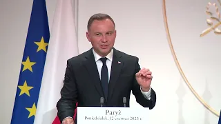 Udział Prezydenta RP w Szczycie Trójkąta Weimarskiego. (Sygnał udostępniony przez TVP)