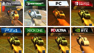 Quake II - PS1 vs N64 vs PC vs Switch vs PS4 vs XBOX ONE vs PC Ultra vs RTX (Side By Side)