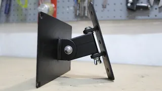 No profile pipe secret! Homemade swivel TV bracket.