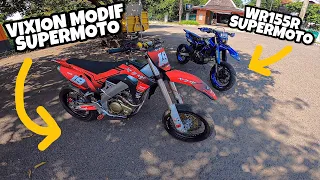 REVIEW MODIFIKASI SEKALIAN TEST RIDE VIXION MODIF SUPERMOTO | #yamahawr155r #wr155r #supermoto