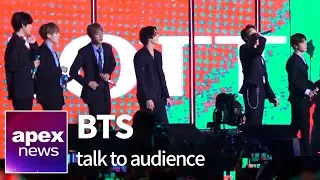 방탄소년단(BTS), 관객들에게 인사 멘트 | BTS talk to audience 29th Lotte family Concert 190811