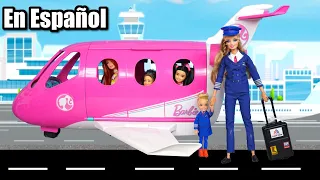 Mama y Hija Rutina de Viaje en Avion de Barbie