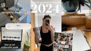 prepare to make 2024 your BEST year | how to set goals successfully, realistic reset & vision board
