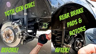 HOW TO REPLACE REAR BRAKE PADS AND ROTORS IN A 10th GEN CIVIC- 2020 HONDA CIVIC- EBC BRAKES