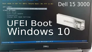 How to Install Windows 10 in Dell Laptop Using bootable USB drive | UEFI Boot Dell 15 3000