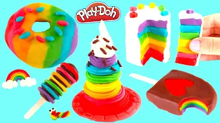 Play Doh Rainbow Ice Cream Swirl, Cake, Donut and More Desserts! Amazing Rainbow Compilation.