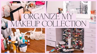 ORGANIZING & DECLUTTERING MY ENTIRE MAKEUP COLLECTION!