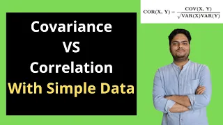 Covariance vs Correlation with simple data | Covariance vs Correlation Coefficient