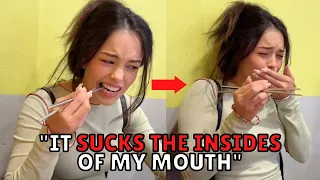 Valkyrae tries LIVE OCTOPUS for the First Time [Korea]