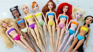 Disney Princess Doll Makeover ~ DIY Miniature Ideas for Barbie - Wig, Dress, Faceup, and More! DIY