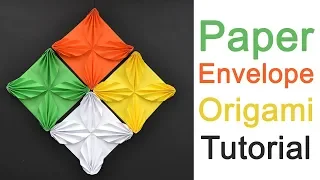Colored Paper ENVELOPE with leaves | Origami Tutorial DIY