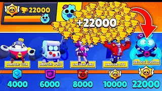 NONSTOP to 22000 TROPHIES Without Collecting TROPHY ROAD! Brawl Stars