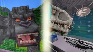 Jurassic World and King Kong in Universal Studios Minecraft are INSANE!