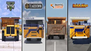 GTA 5 GIANT DUMP TRUCK VS TEARDOWN VS BEAMNG DRIVE VS BRICK RIGS - WHICH IS BEST?