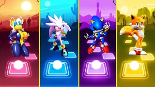 Tails Sonic 🆚 Silver Sonic 🆚 Matel Sonic 🆚 Tails Sonic | Sonic Team Tiles Hop EDM Rush