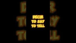 Decir - to say, to tell. Spanish Verb Conjugation - Present Tense