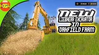 Oakfield farm gameplay #1- Testing the new Excavator Liebherr 902 Pack from black sheep modding!