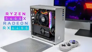 A Tiny PC With An RX 6400+Ryzen 5600X! Big Power Small Foot-Print! Gaming/EMU build