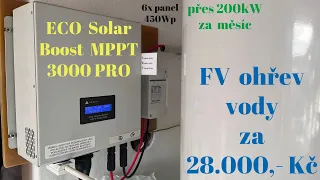 ECO Solar Boost 3000 PRO ohřívá bojler