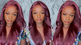 MUST HAVE 😍🥵BURGUNDY LACE FRONTAL WIG 24INCH | COCO NYOERO