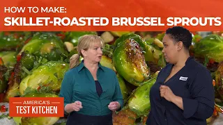 How to Make Skillet-Roasted Brussels Sprouts with Chile, Peanuts, and Mint