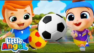 ⚽ Baby John Soccer Song | Football World Cup Fun | Little Angel Playtime