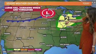 Severe weather threat as cold front travels across U.S. this week