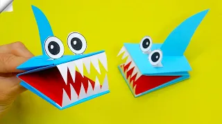 How to Make a Shark Paper Puppet - Moving paper toys