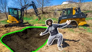 Digging a NEW POND in My BACKYARD for PET FISH!!!