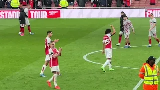 ARSENAL PLAYERS CELEBRATE BIG WIN AGAINST SHEFFIELD UNITED