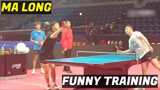 [卓球] Ma Long improvised while practicing | 2021 Chinese Trials | 马龙は練習中に即興で演奏しました