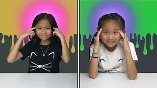 TWIN TELEPATHY SLIME CHALLENGE with IDENTICAL TWIN SISTERS JANET AND KATE! 👯‍♀️