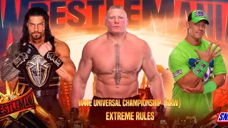 WWE2K24 Brock Lesnar vs Roman Reigns vs John Cena - Extreme Rules Universal Championship Main Event!