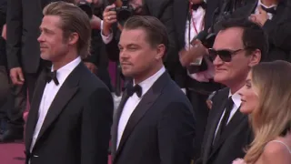 Брэд Питт, Леонардо Ди Каприо и Квентин Тарантино на красной дорожке Каннского кинофестиваля